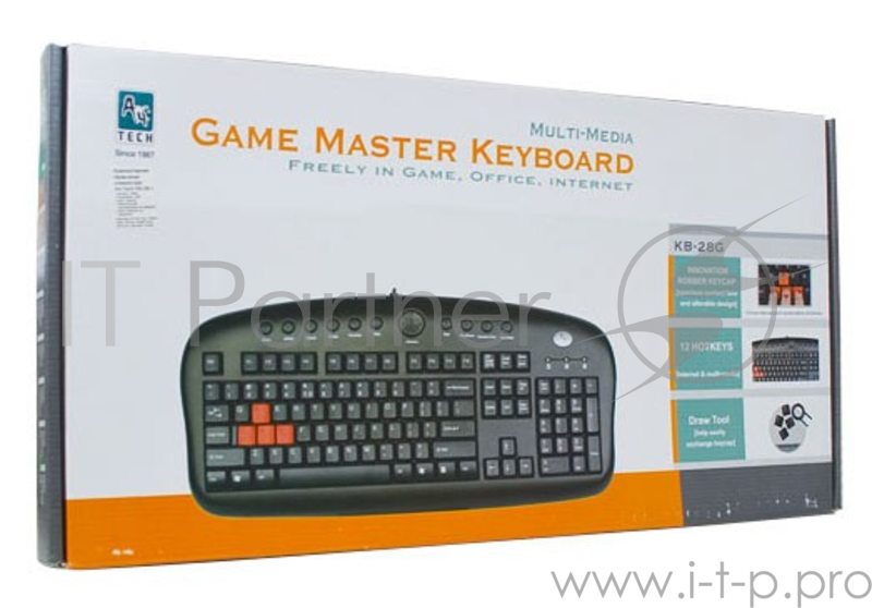 Клавиатура A4 KB-28G-1 серый/черный USB Multimedia Gamer