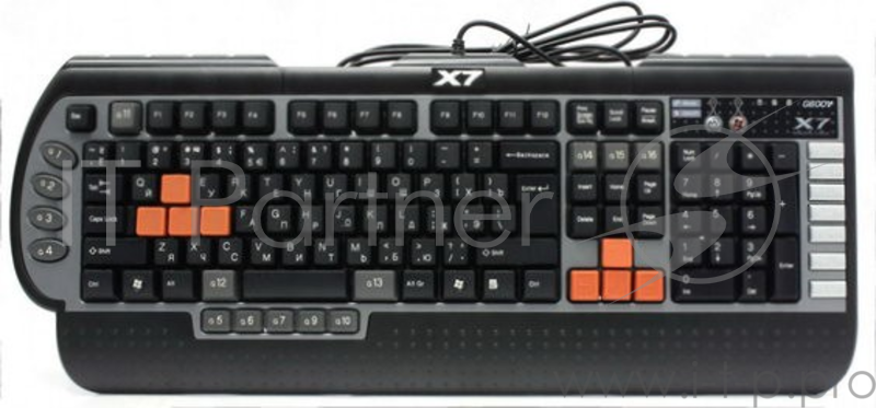 Клавиатура A4 G800V черный USB Multimedia Gamer