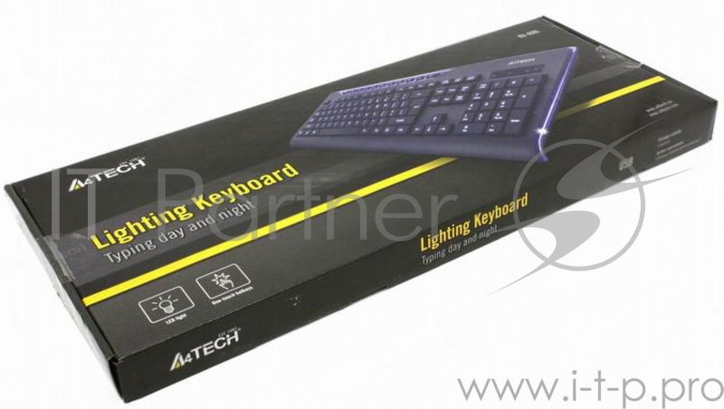 Клавиатура A4 KD-800L черный USB slim Multimedia LED
