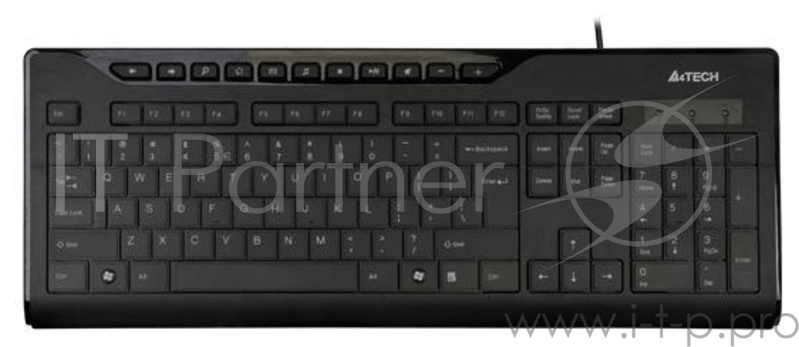 Клавиатура A4 KD-800 черный USB slim Multimedia