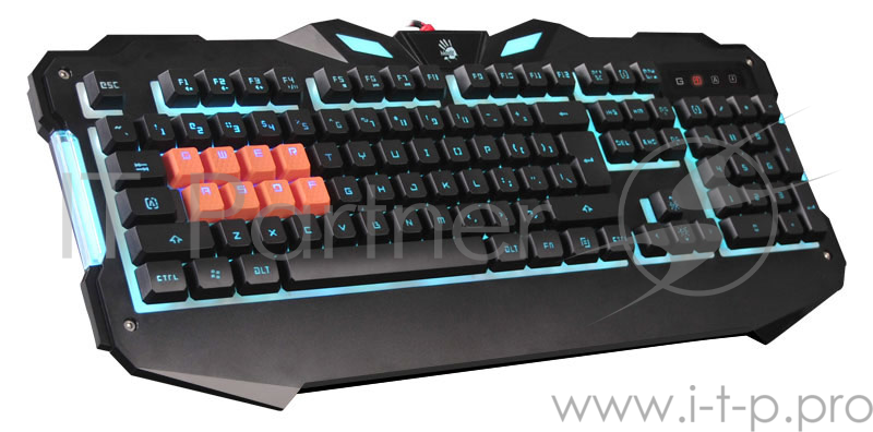 Клавиатура A4 Bloody B328 черный USB Multimedia Gamer LED