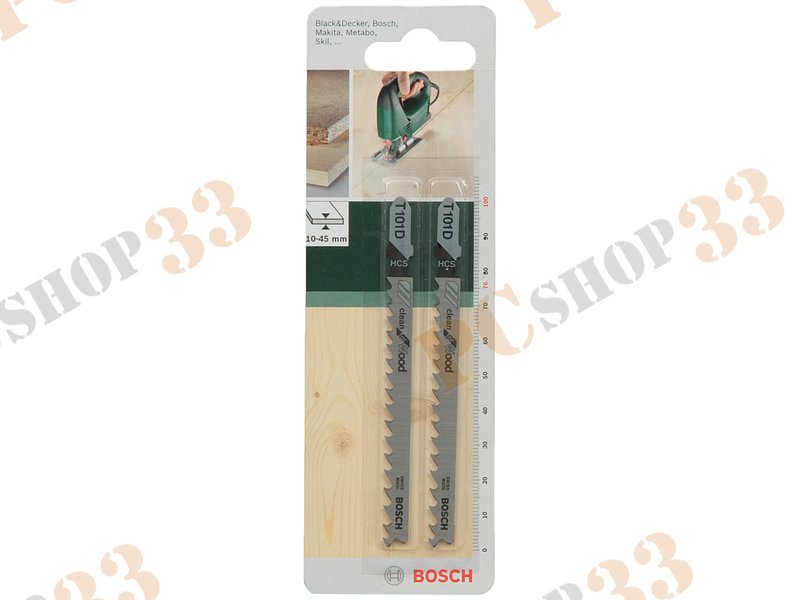 Оснастка к лобзику пильное полотно Bosch T 101 D HCS 2609256722 (2шт./уп.)