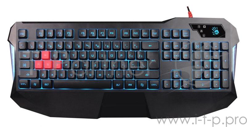 Клавиатура A4 B130 черный USB Multimedia Gamer LED