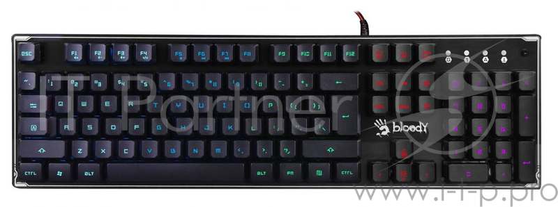 Клавиатура A4 B180R черный USB Multimedia Gamer LED