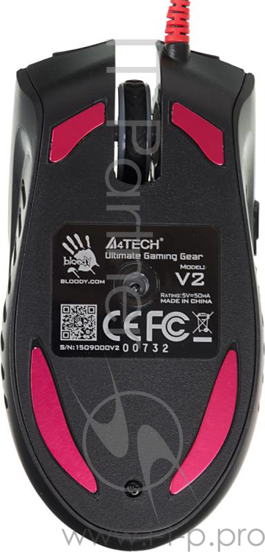 Мышь A4Tech Bloody V2M черный 3200 USB игровая (7кнопок)