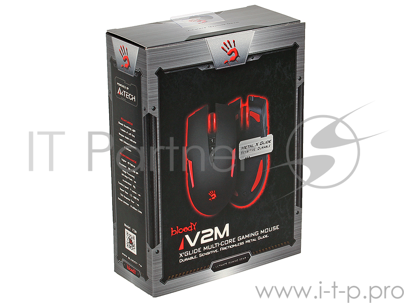 Мышь A4Tech Bloody V2M черный 3200 USB игровая (7кнопок)