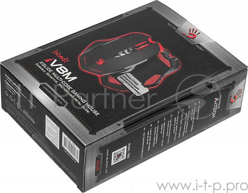 Мышь A4 Bloody V8M черный оптическая (3200dpi) USB игровая (7but)