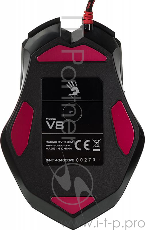 Мышь A4 Bloody V8M черный оптическая (3200dpi) USB игровая (7but)