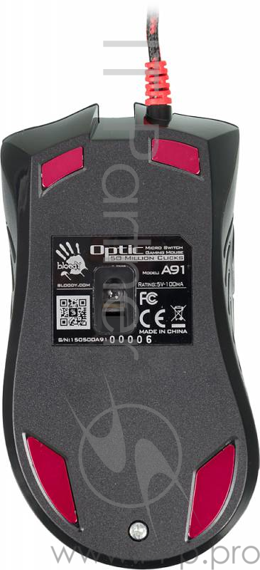 Мышь A4Tech Bloody A91 Blazing черный оптическая (4000dpi) USB2.0 игровая (7but)