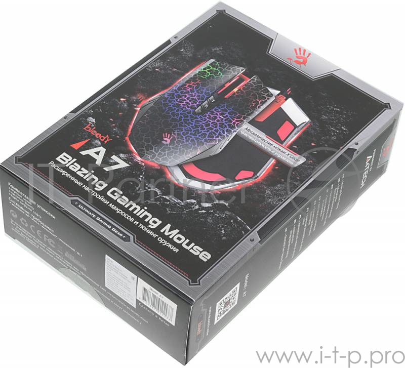 Мышь A4 Bloody A7 Blazing черный оптическая (4000dpi) USB2.0 игровая (7but)