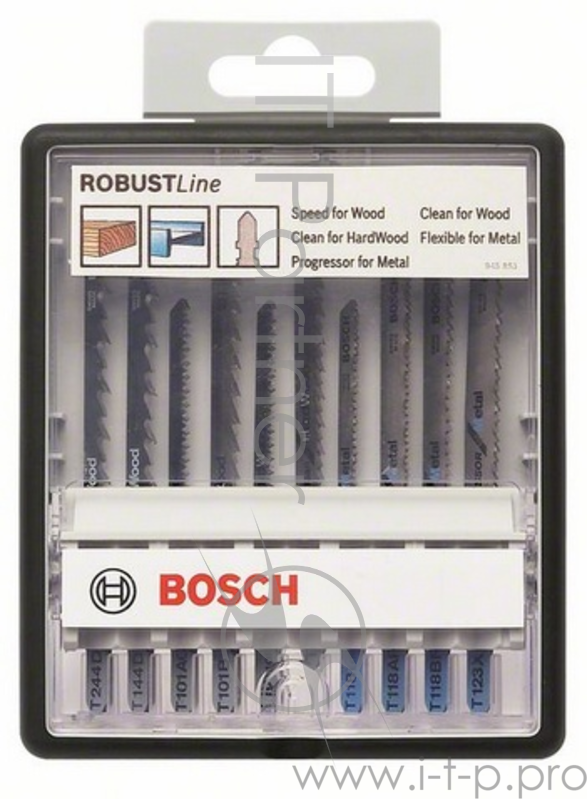 Оснастка к лобзику набор Bosch Robust Line 2607010542, 10 предметов, универсальный