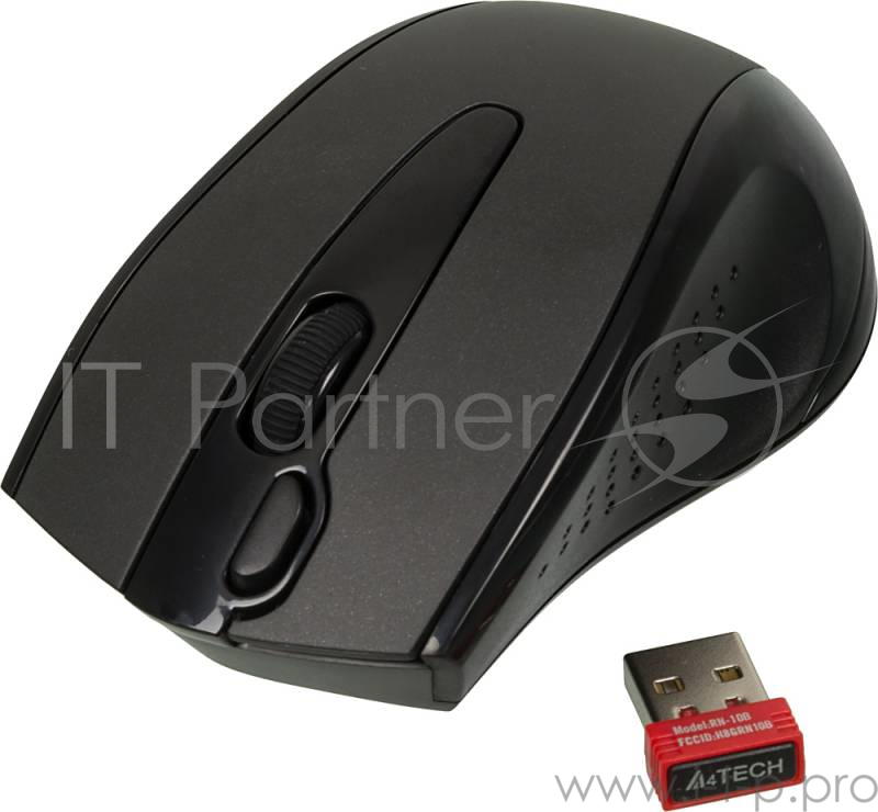 Мышь Беспроводная A4TECH G9-500F-1, USB (черный) Nano 2.4 ГГц, 4кн, V-Track