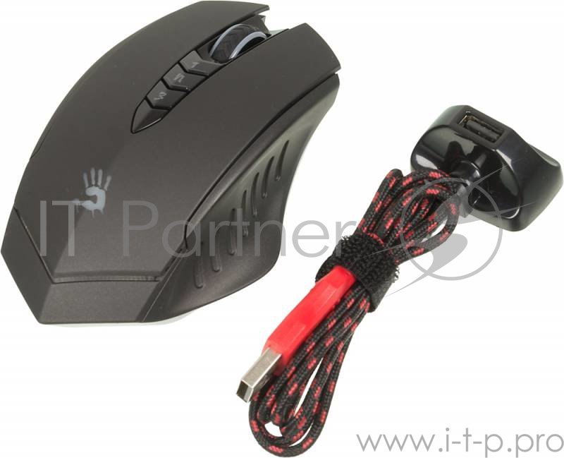 Мышь A4 Bloody R8-1/R80 черный оптическая (4000dpi) беспроводная USB игровая (7but)