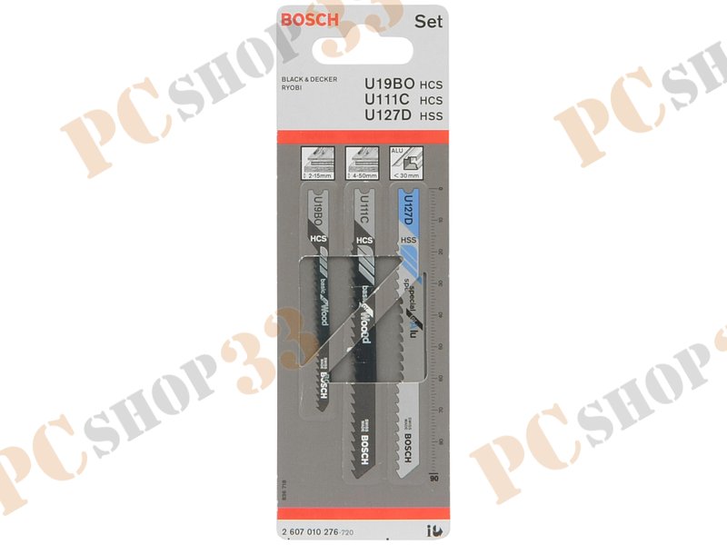 Оснастка к лобзику набор Bosch Set-U Хвостовик 2607010276, 3 предмета, универсальный