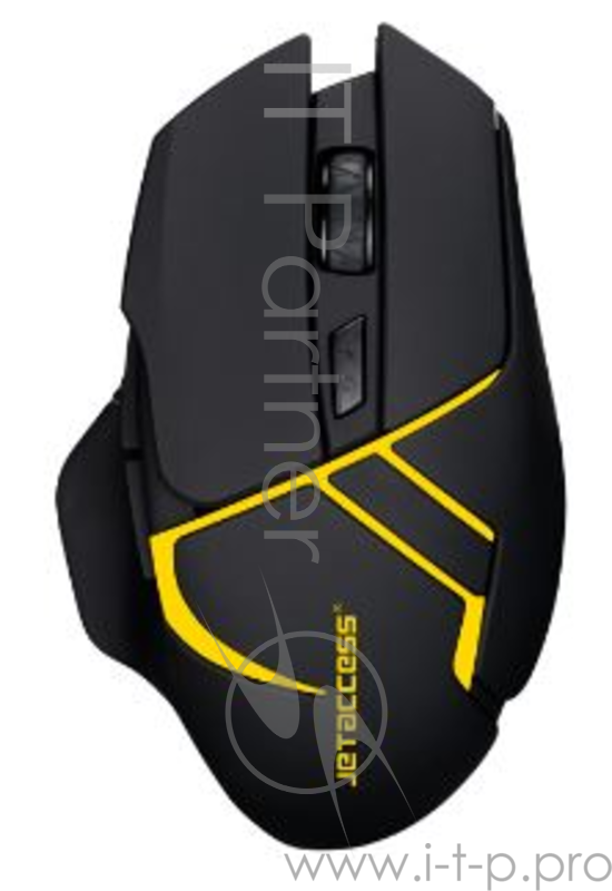 Беспроводная мышь Jet.A Comfort OM-U64G чёрно-жёлтая (800/1200/1600dpi, Pixart 3065, 6 кнопок, USB)