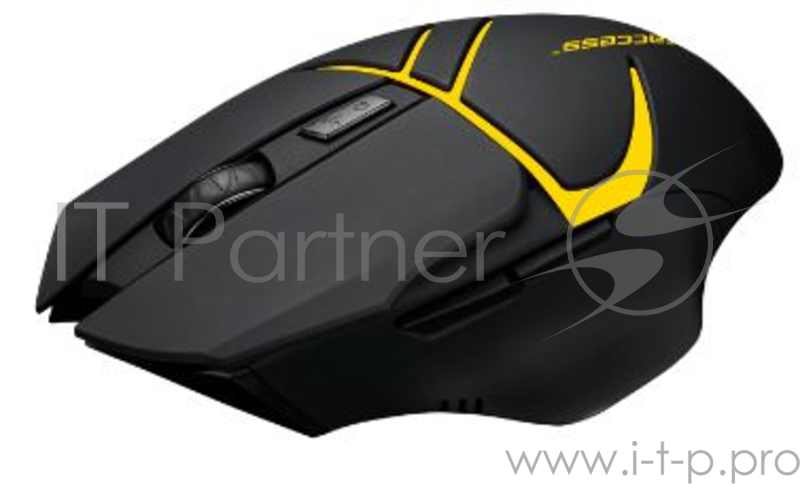 Беспроводная мышь Jet.A Comfort OM-U64G чёрно-жёлтая (800/1200/1600dpi, Pixart 3065, 6 кнопок, USB)