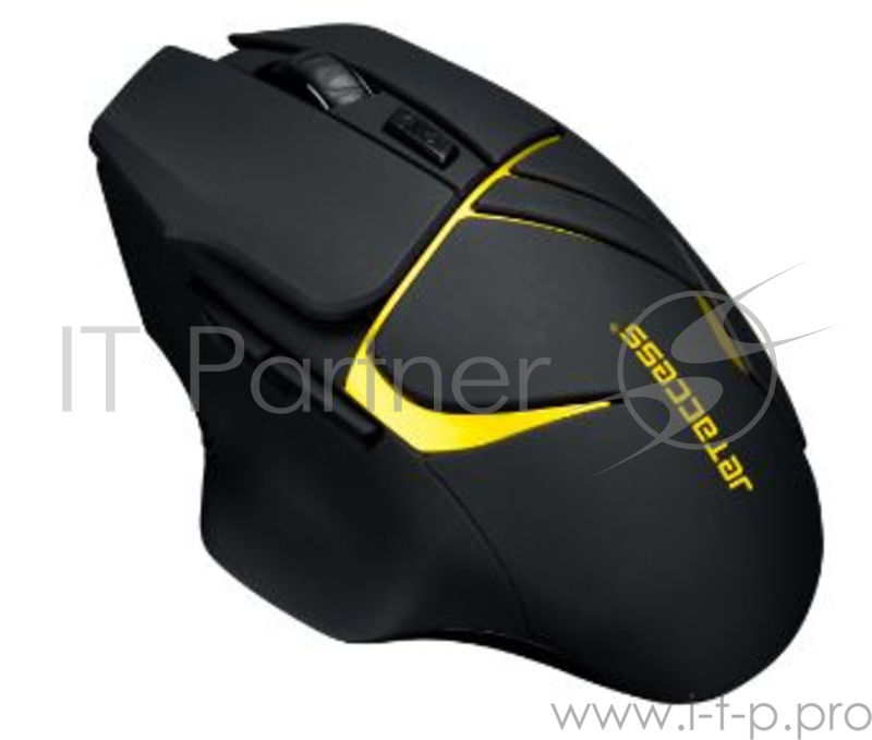 Беспроводная мышь Jet.A Comfort OM-U64G чёрно-жёлтая (800/1200/1600dpi, Pixart 3065, 6 кнопок, USB)