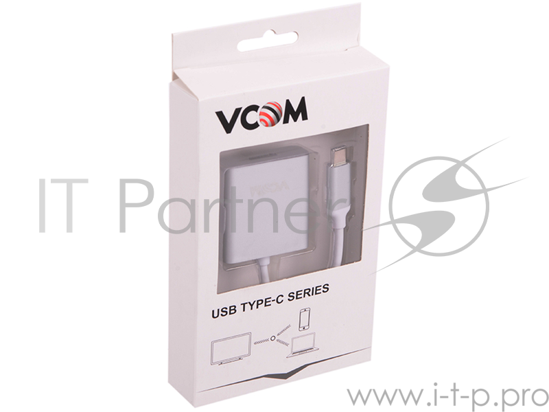 Кабель-адаптер USB 3.1 Type-Cm --> HDMI A(f) 3840x2160@60Hz, 10Gbps , 0,15m VCOM <CU423M>