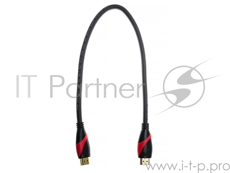 Кабель HDMI 19M/M ver. 2.0 black red, 0.5m VCOM <CG525-R-0.5>
