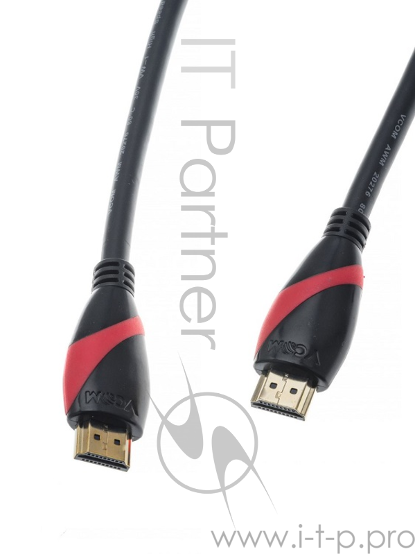 Кабель HDMI 19M/M ver. 2.0 black red, 0.5m VCOM <CG525-R-0.5>