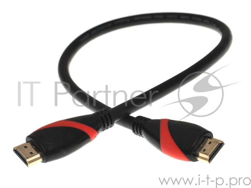 Кабель HDMI 19M/M ver. 2.0 black red, 0.5m VCOM <CG525-R-0.5>
