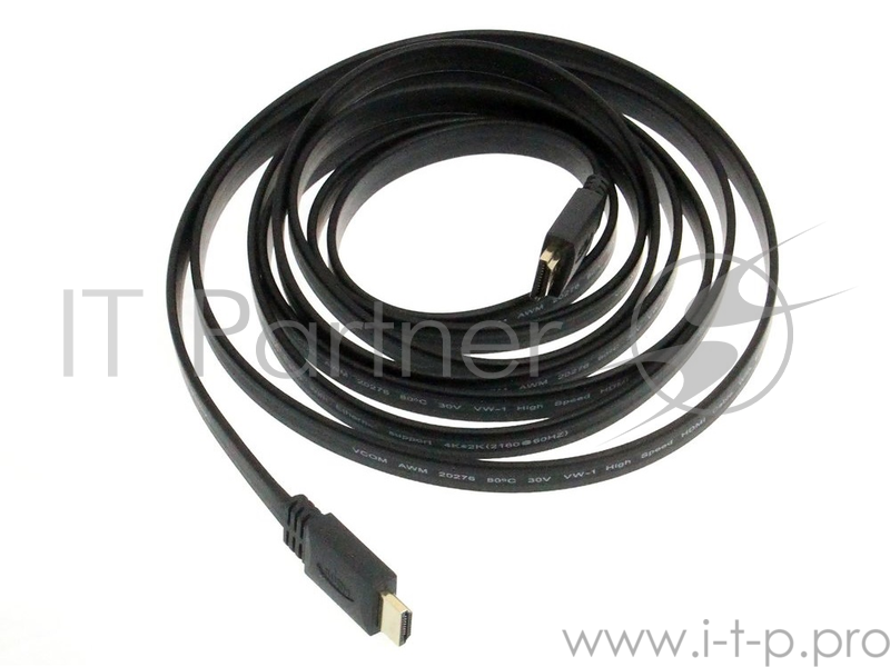 Кабель HDMI 19M/M,плоский, ver. 2.0, 4K@60 Hz 3m VCOM <CG522F-3M>