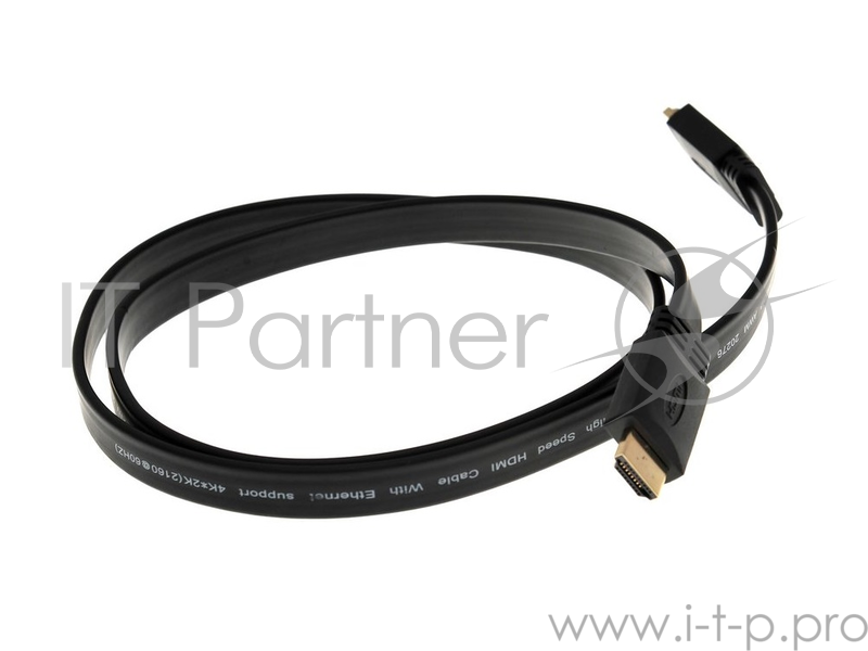 Кабель HDMI 19M/M ,плоский,ver. 2.0, 4K@60 Hz 1m VCOM <CG522F-1M>