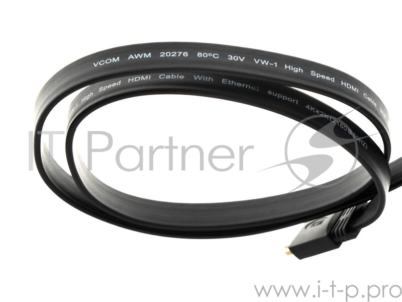 Кабель HDMI 19M/M ,плоский,ver. 2.0, 4K@60 Hz 1m VCOM <CG522F-1M>