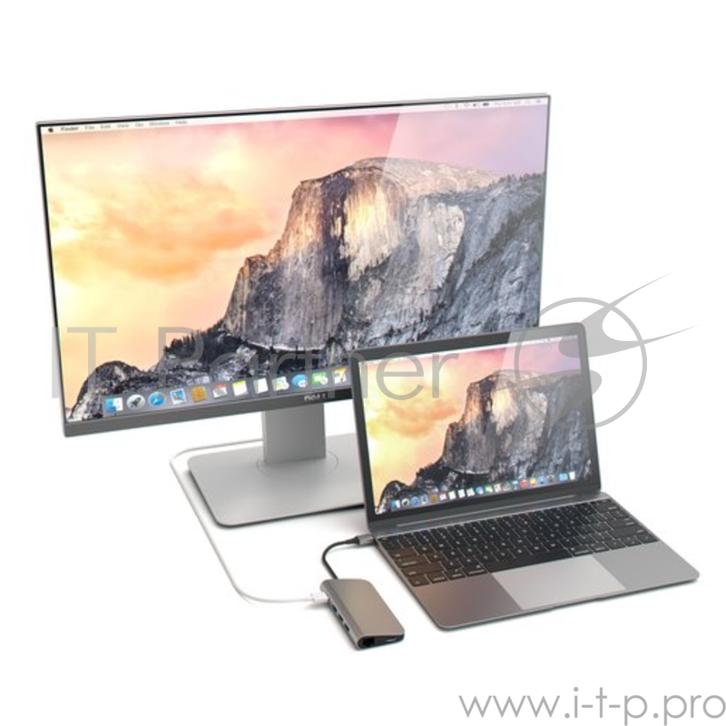 USB адаптер Satechi Aluminum Multi-Port Adapter 4K with Ethernet. Интерфейс USB-C. Порты: USB Type-C, 3хUSB 3.0, 4K HDMI, Ethernet RJ-45, SD / micro-SD . Цвет серый космос.