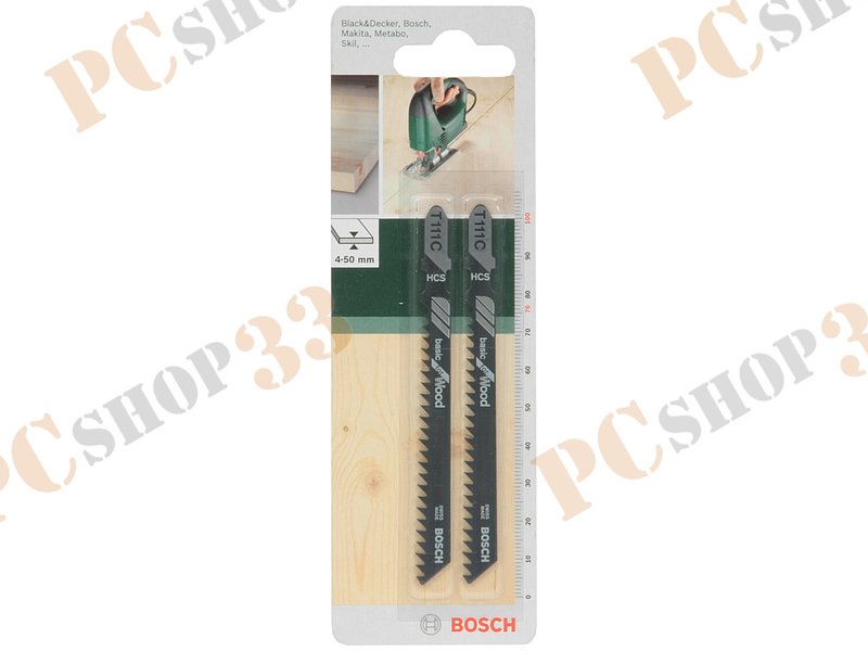 Оснастка к лобзику пильное полотно Bosch T 111 C HCS 2609256716 (2шт./уп.)