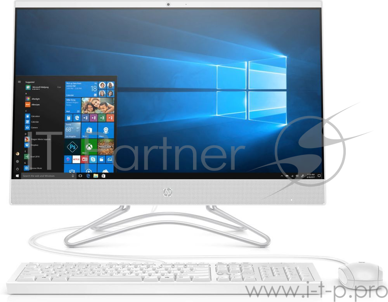 Моноблок HP 24-f0028ur AiO 23.8(1920x1080)/Intel Core i3 8130U(Ghz)/4096Mb/16GB Intel® Optane + 1TBGb/noDVD/Int:Intel HD Graphics 620/war 1y/Snow White/W10 + USB KBD, USB MOUSE