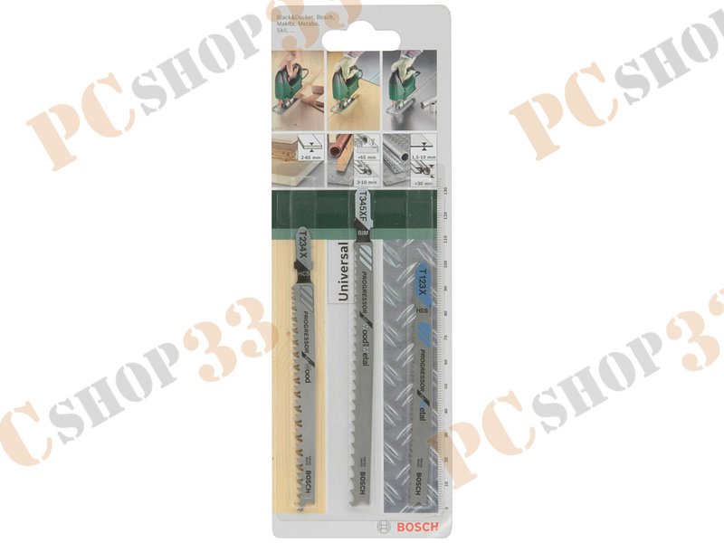 Оснастка к лобзику набор Bosch Progressor 2609256743, 3 предмета, универсальный