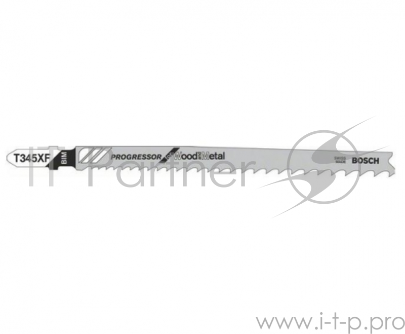 Оснастка к ножовке пильное полотно Bosch T345XF BIM 2608634993, биметаллическое, для древесины и металла (3шт./уп.)