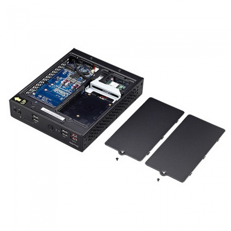 DS10U Intel Celeron J4205U Fanless Support 1080P FHD /2xHDMI+DP/2xDDR4L 2400 Mhz SODIMM Max 32GB/ GLan, 802.11 b/g/n WLAN /2xCOM/SD card reader, 65W adapter, VESA RTL {4}