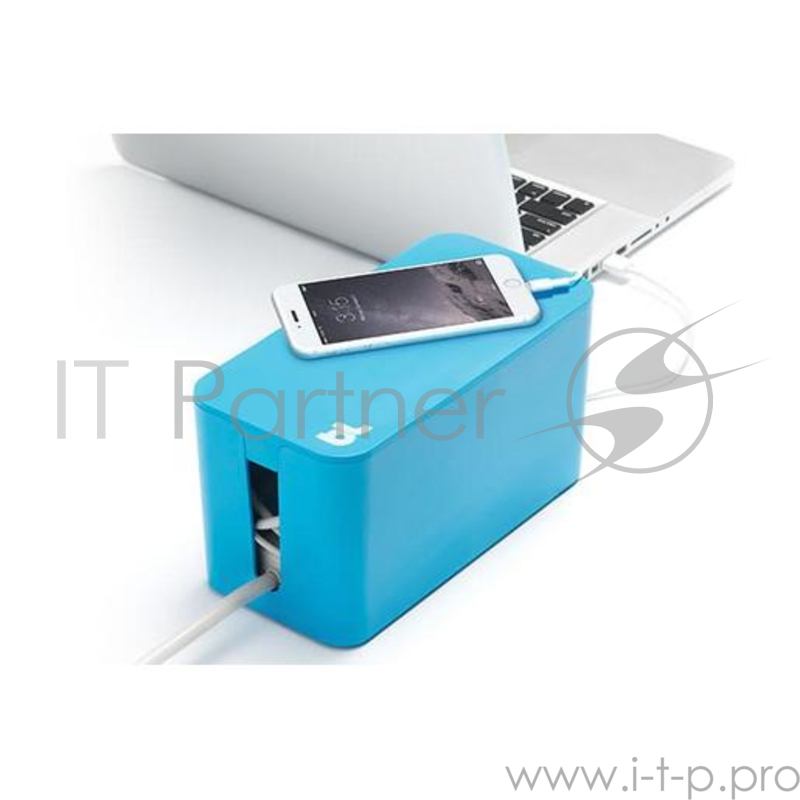 Бокс для компактного и эргономичного размещения сетевого фильтра и проводов - Bluelounge CableBox Mini . Цвет:синий.