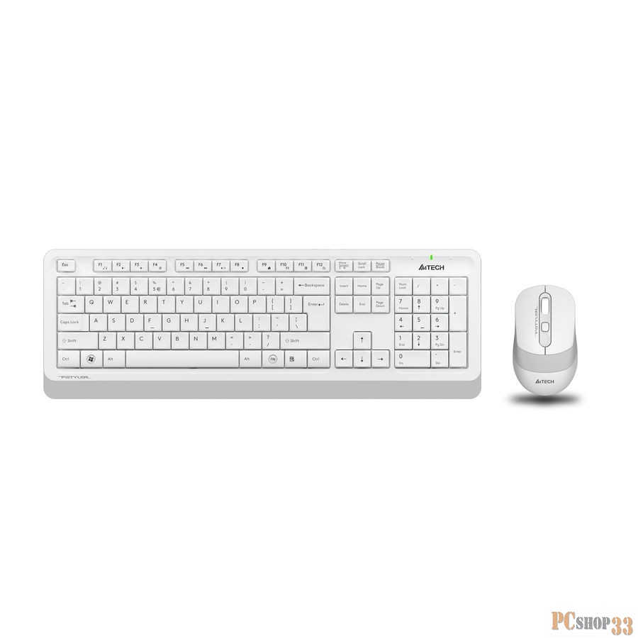 Клавиатура + мышь A4 Fstyler FG1010 клав:белый/серый мышь:белый/серый USB беспроводная Multimedia