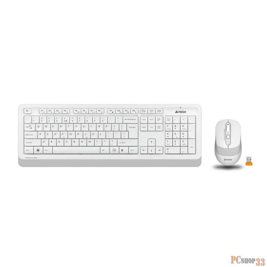 Клавиатура + мышь A4 Fstyler FG1010 клав:белый/серый мышь:белый/серый USB беспроводная Multimedia