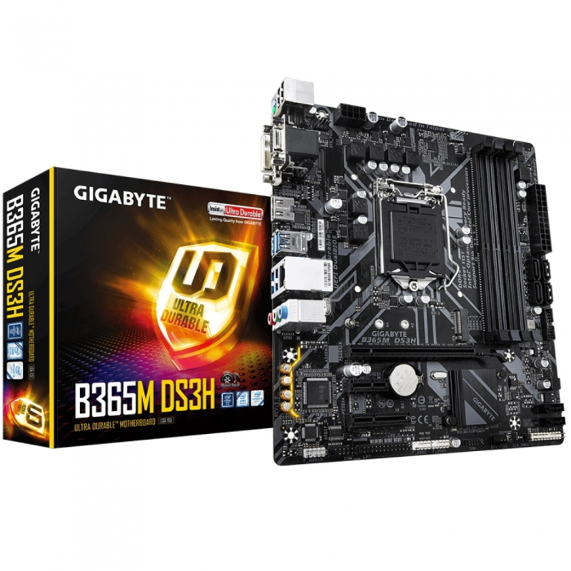 Материнская плата Gigabyte B365M DS3H Soc-1151v2 Intel B365 4xDDR4 mATX AC`97 8ch(7.1) GbLAN+VGA+DVI+HDMI