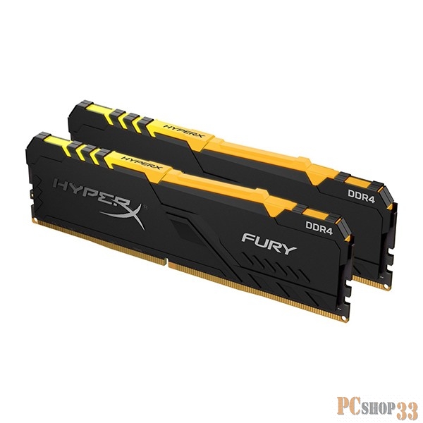 Модуль памяти Kingston DRAM 16GB 2400MHz DDR4 CL15 DIMM (Kit of 2) 1Rx8 HyperX FURY RGB EAN: 740617293180