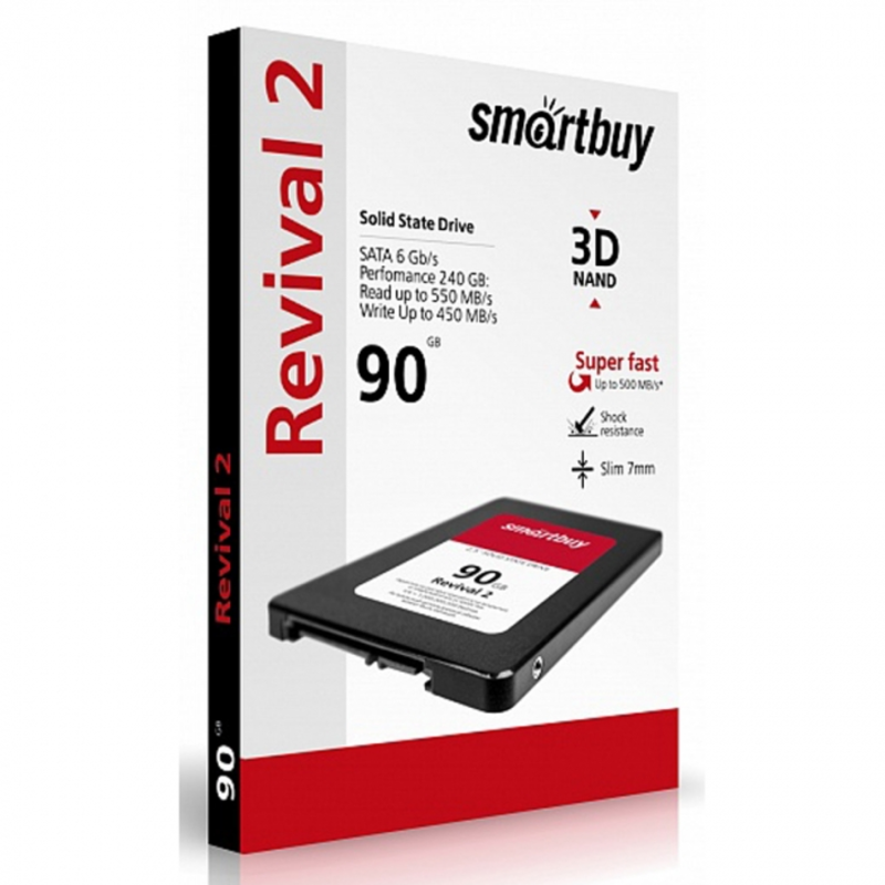 Твердотельный накопитель Smartbuy SSD 90Gb Revival 2 SB090GB-RVVL2-25SAT3 {SATA3.0, 7mm}