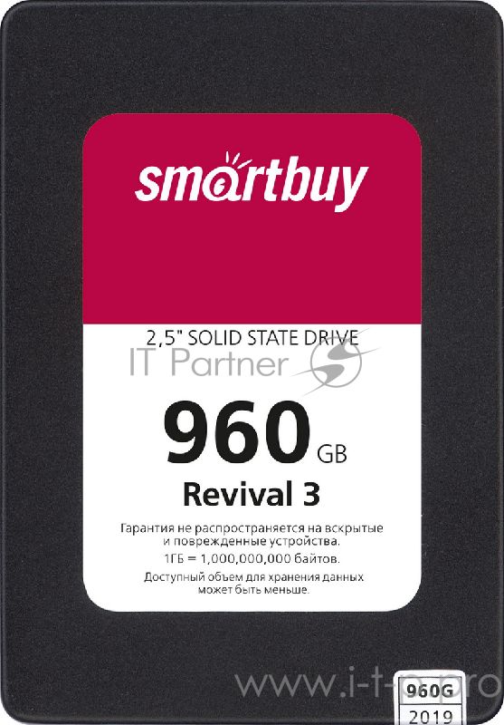 SSD 2.5 Smartbuy 960Gb Revival3 <SB960GB-RVVL3-25SAT3> (SATA3, up to 550/450Mbs, 3D TLC, PS3111, 7mm)