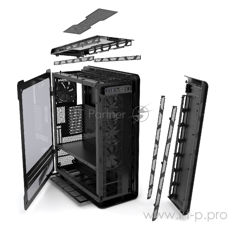 Корпус PHANTEKS Enthoo Elite Black, RGB Lighting, без БП, боковое окно Tempered Glass, Dual System, Full-Tower