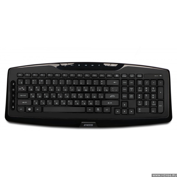 Клавиатура Беспроводная Jet.A SlimLine K17 W Black слим,с классической раскладкой и 14 клавишами быстрого доступа