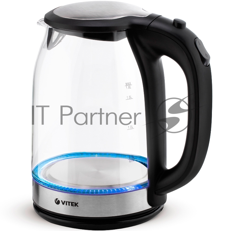 7095-VT(TR) Чайник VITEK Мощность 2200 вт.Объем 1,8 л.Материал корпуса термостойкое стекло.