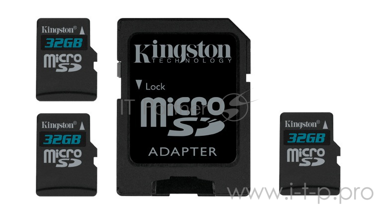 Флеш карта microSDHC 32GB microSDXC Class10 Kingston <SDCS2/32GB-3P1A> Class10 UHS-I Canvas Select up to 100MB/s с адапт.