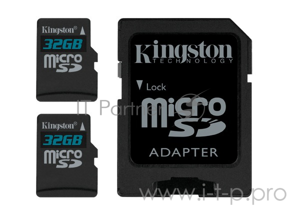 Флеш карта microSDHC 32GB microSDXC Class10 Kingston <SDCS2/32GB-2P1A> Class10 UHS-I Canvas Select up to 100MB/s с адапт.