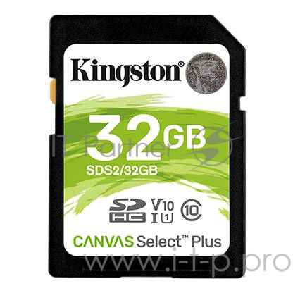Флеш карта SDHC 32Gb Class10 Kingston <SDS2/32GB>, Canvas Select 100R CL10 UHS-I