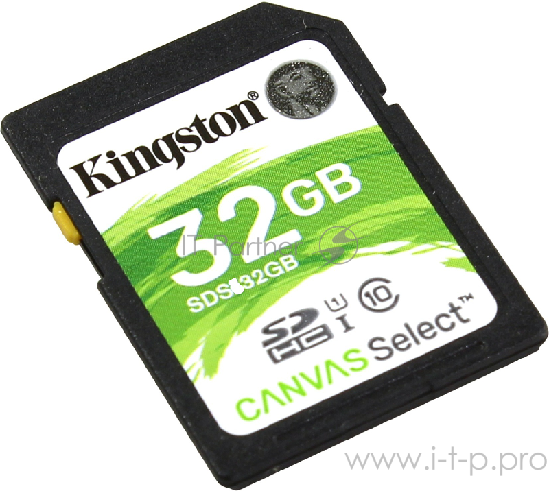 Флеш карта SDHC 32Gb Class10 Kingston <SDS2/32GB>, Canvas Select 100R CL10 UHS-I