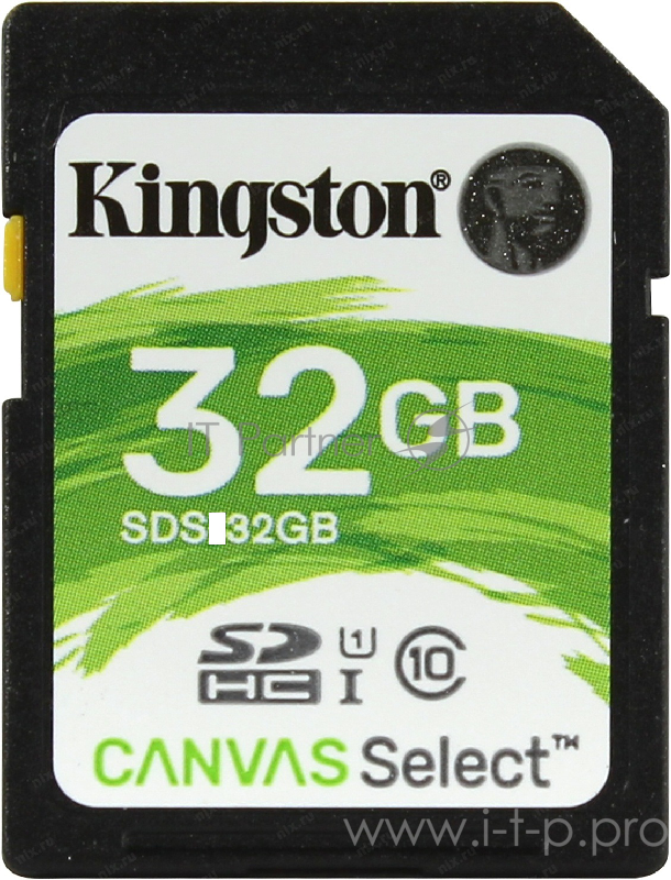 Флеш карта SDHC 32Gb Class10 Kingston <SDS2/32GB>, Canvas Select 100R CL10 UHS-I