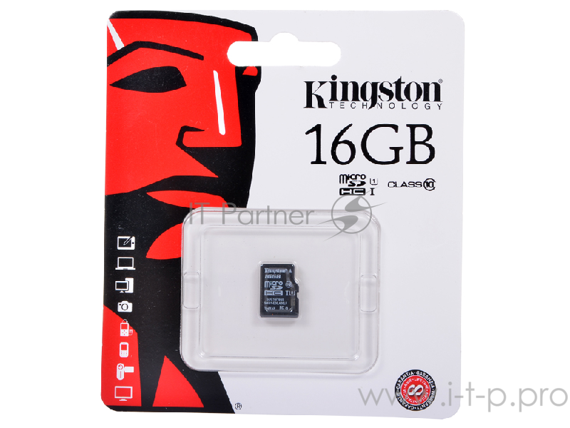 Флеш карта microSDHC 16GB microSDXC Class10 Kingston <SDCS2/16GBSP> Class10 UHS-I Canvas Select up to 100MB/s